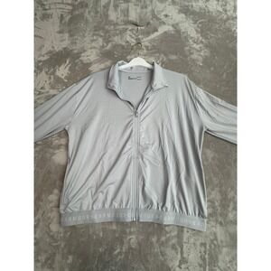 Under Armour HeatGear Light Gray Zip Up Jacket Womens‎ LG Loose Fit Athletic